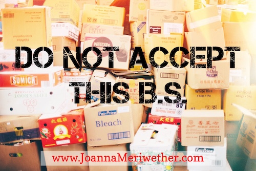 many boxes stacked together with the words 'do not accept this b.s.' across the picture as a symbol of not accepting mid-life stereotypes